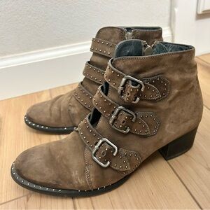 Paul Green Moto Studded Suede Ankle Boots